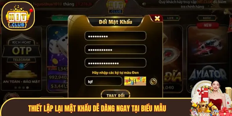 Thiết lập lại mật khẩu dễ dàng ngay tại biểu mẫu