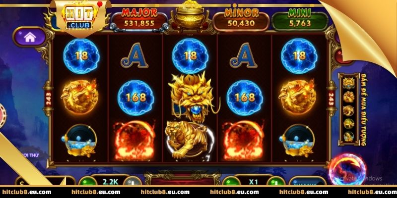 Giao diện bắt mắt của mini game Kho báu tứ linh tại Hitclub