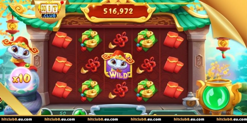 Biểu tượng Wild và hệ số nhân hiển thị trực quan trên ma trận