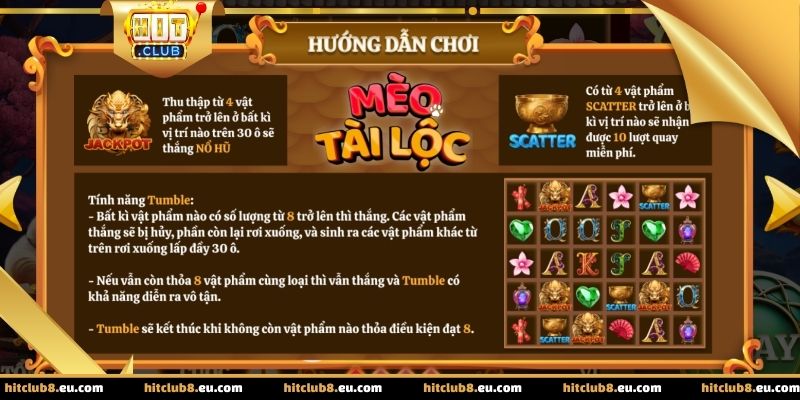 Dòng thắng và cách tính thưởng được hiển thị trực quan