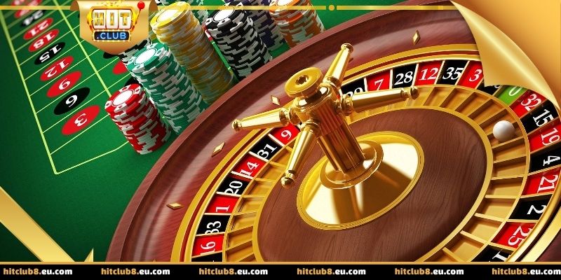Vòng quay Roulette Hitclub trực tuyến hiển thị các ô số và màu sắc