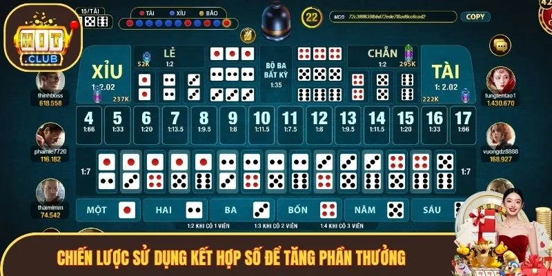 Chiến lược sử dụng kết hợp số để tăng phần thưởng