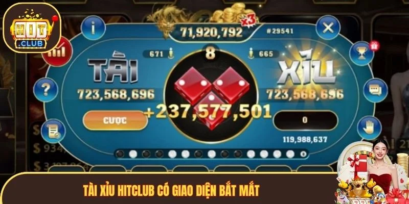 Tài Xỉu Hitclub có giao diện bắt mắt